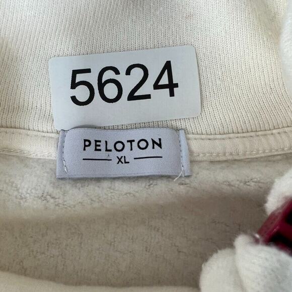 Peloton Sweater Women's XL Incline Side Zip Pullover Off White Pink Accents - Picture 7 of 8